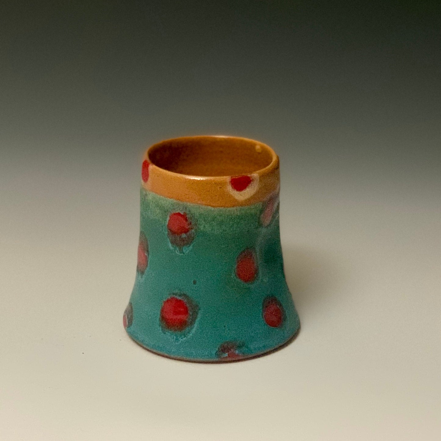Tumbler Red and Turquoise Polka Dot Cup 2