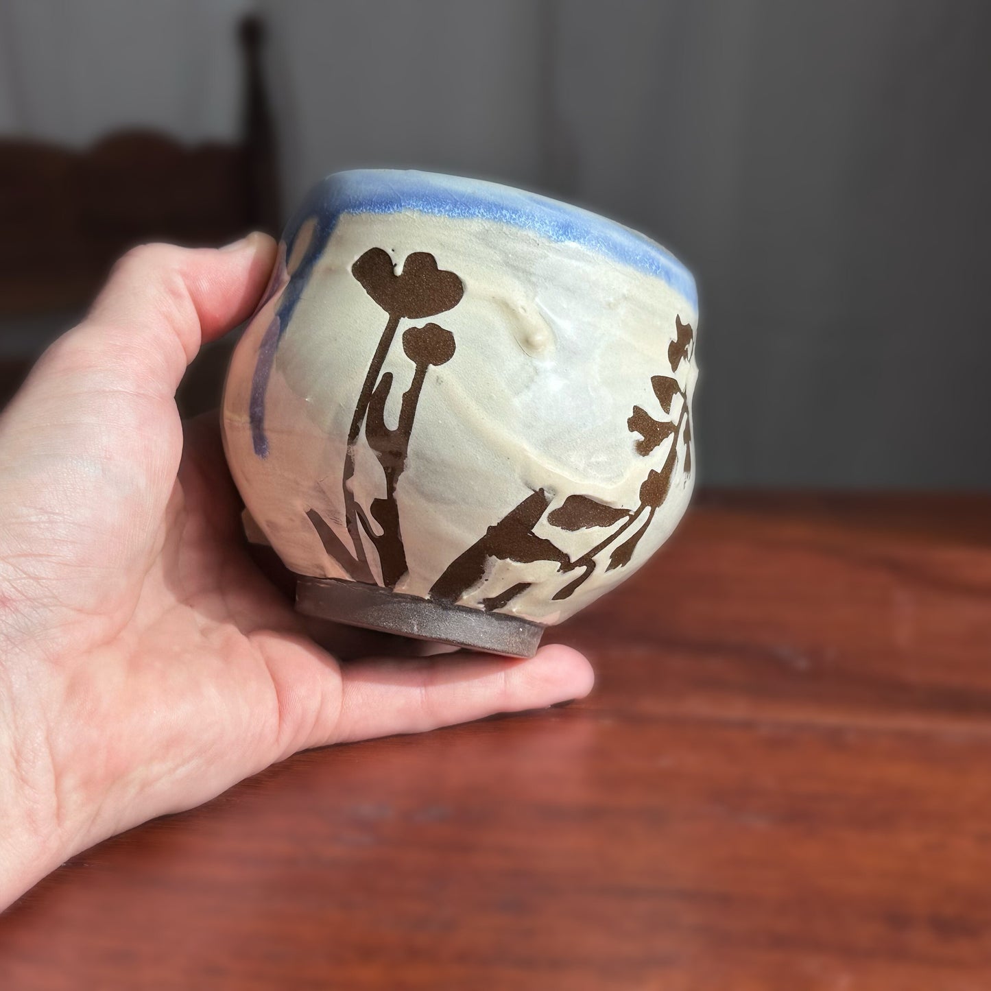 Chocolate Cherry Blossom Cup Yunomi