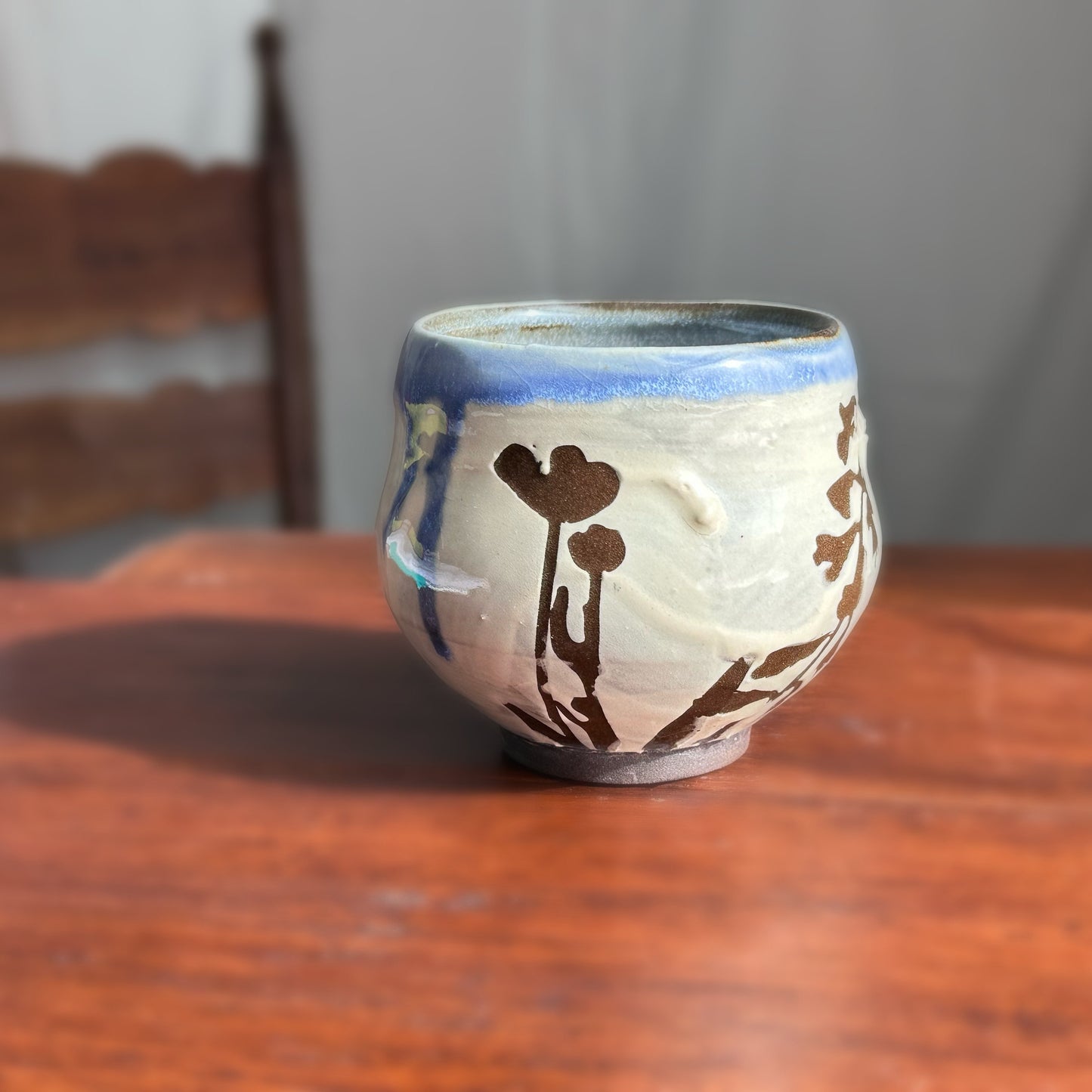 Chocolate Cherry Blossom Cup Yunomi