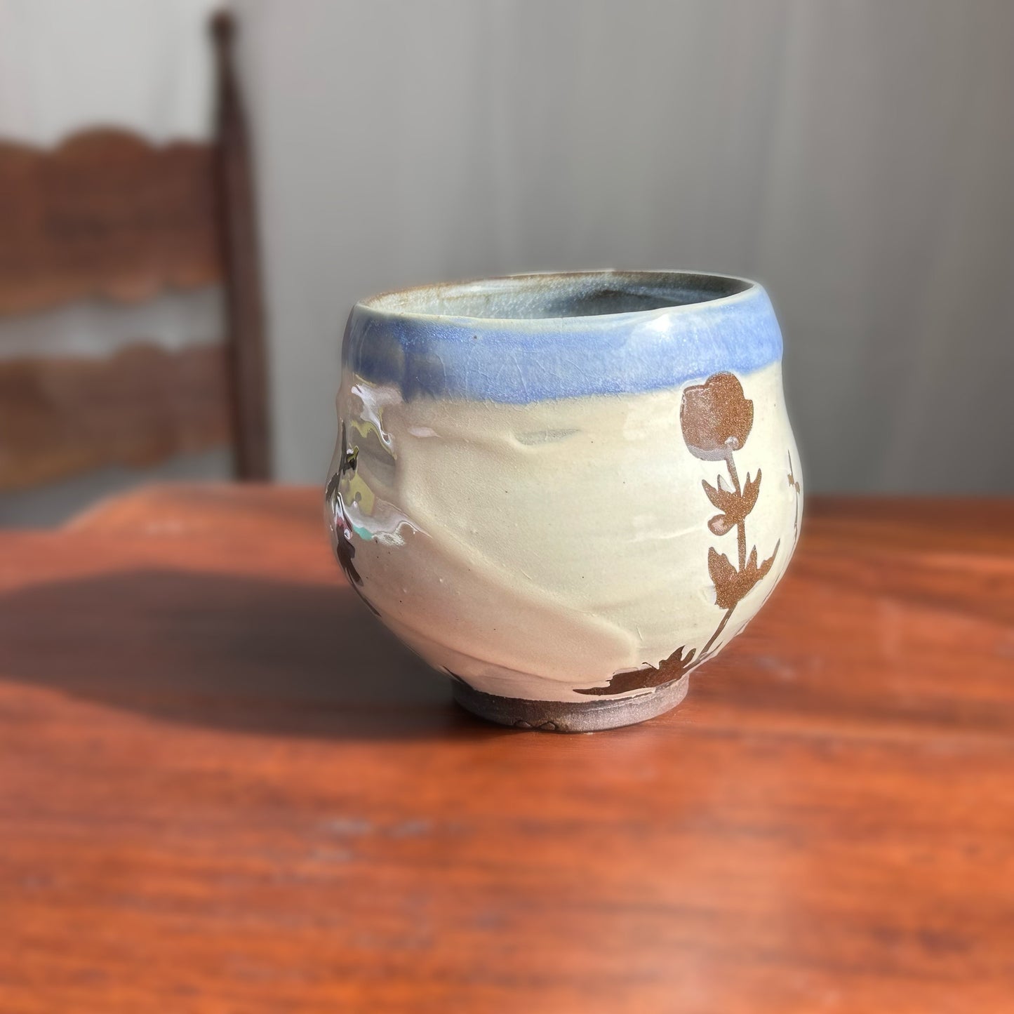 Chocolate Cherry Blossom Cup Yunomi