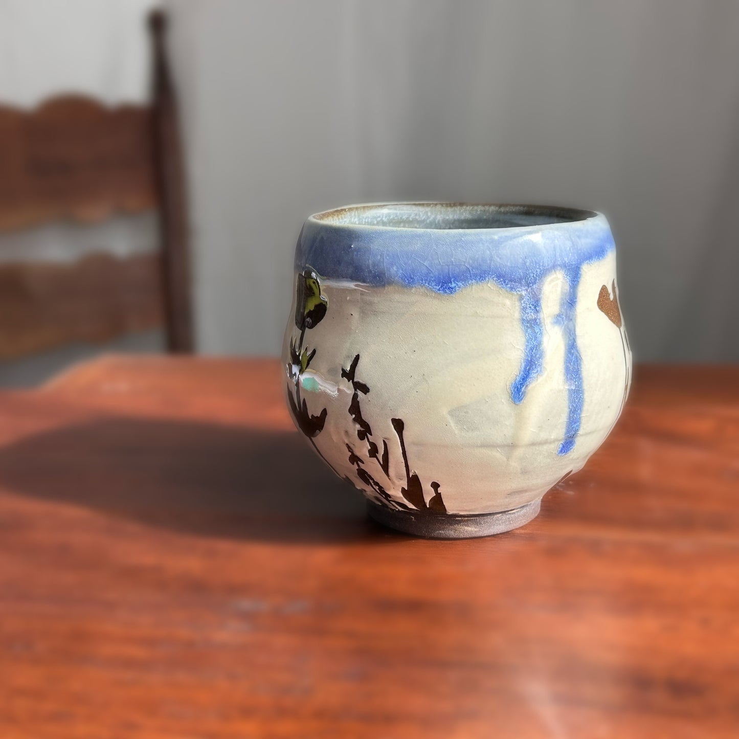 Chocolate Cherry Blossom Cup Yunomi