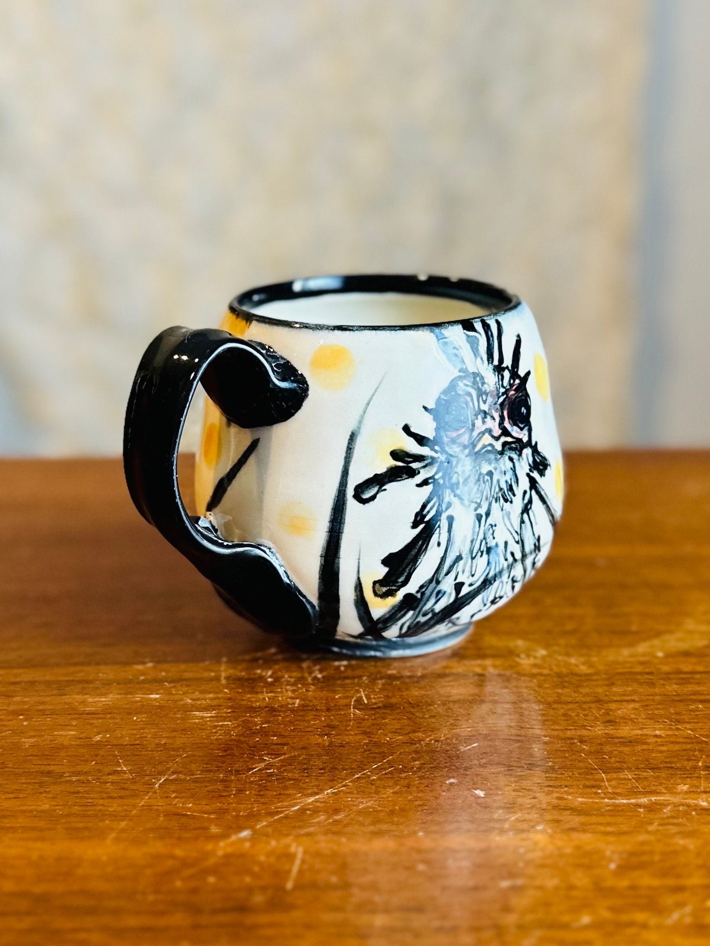 Pottery Mug Secretary Bird Mug Coffee Cup M24H