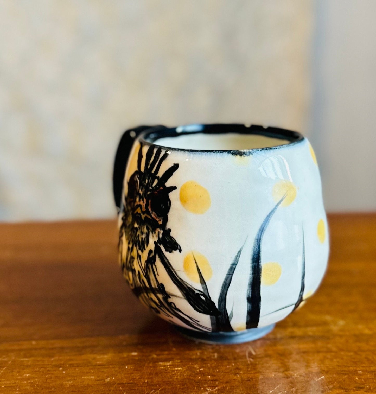 Pottery Mug Secretary Bird Mug Coffee Cup M24H