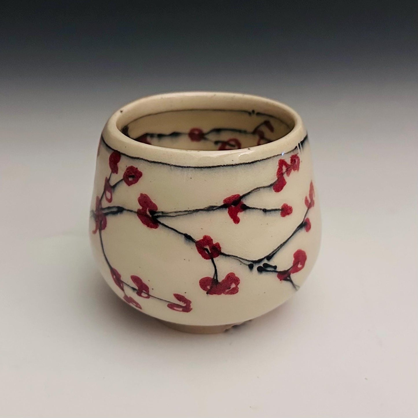 Set of 2 Cherry Blossom Cups, Japanese Inspir Yunomi or Teacup oct018