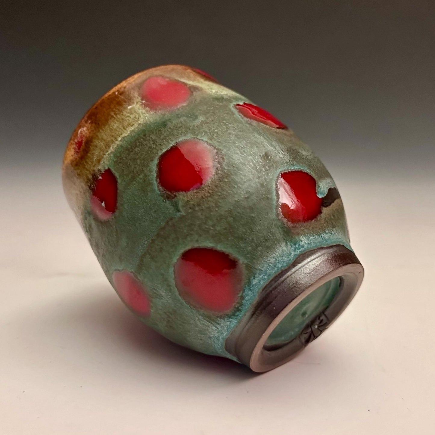 Rustic Polka Dot Mug Stoneware Ceramic Mug N008