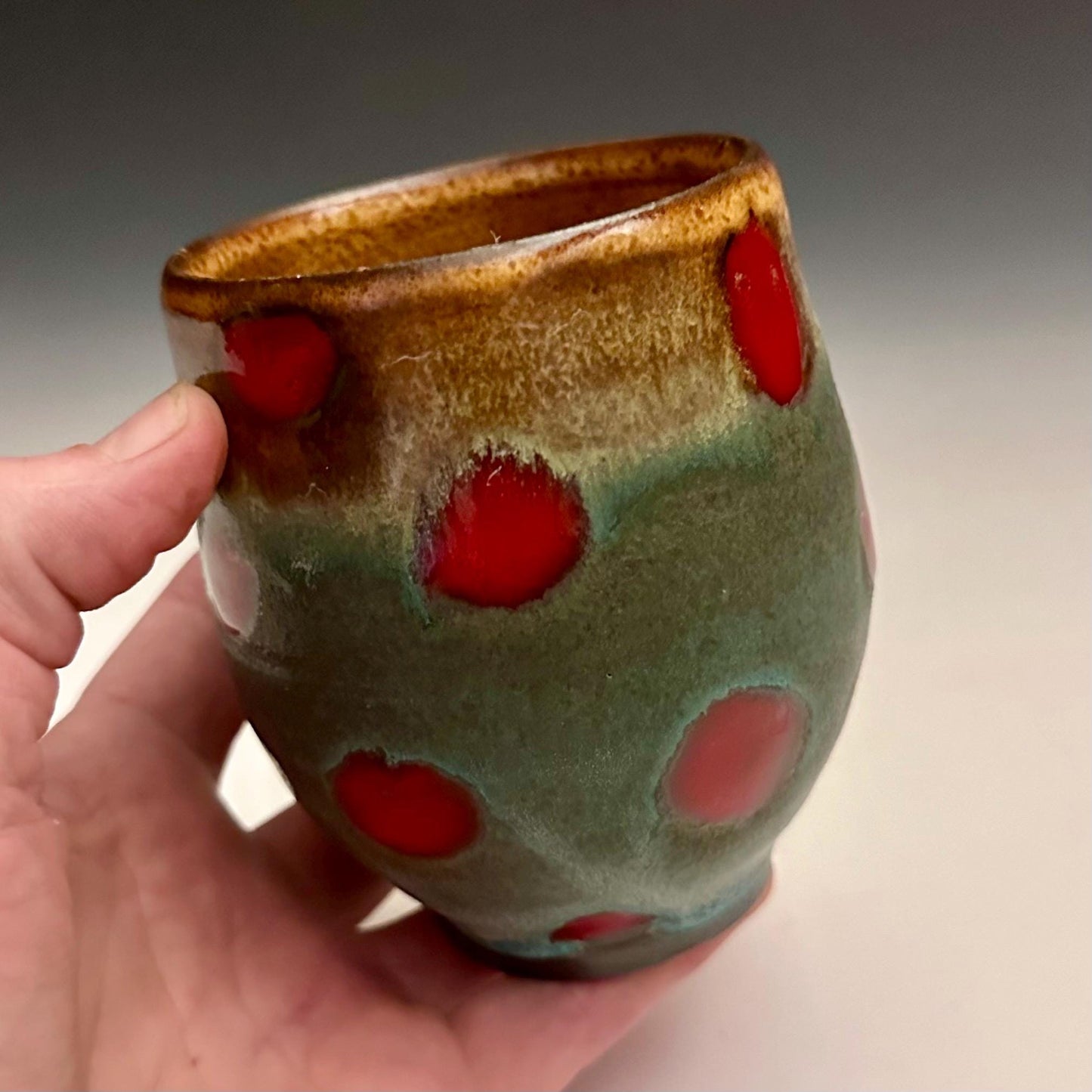 Rustic Polka Dot Mug Stoneware Ceramic Mug N008