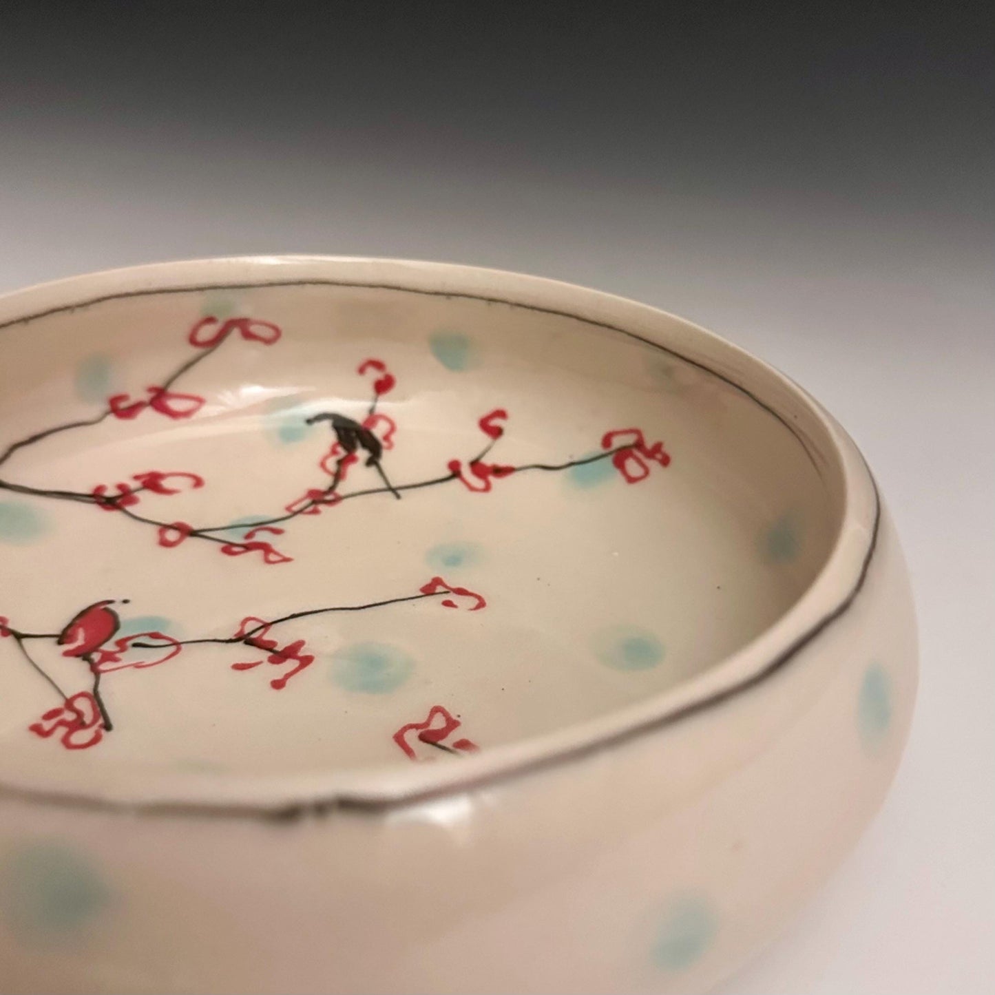 Pottery Bowl Cherry Blossom Ceramic Bowl