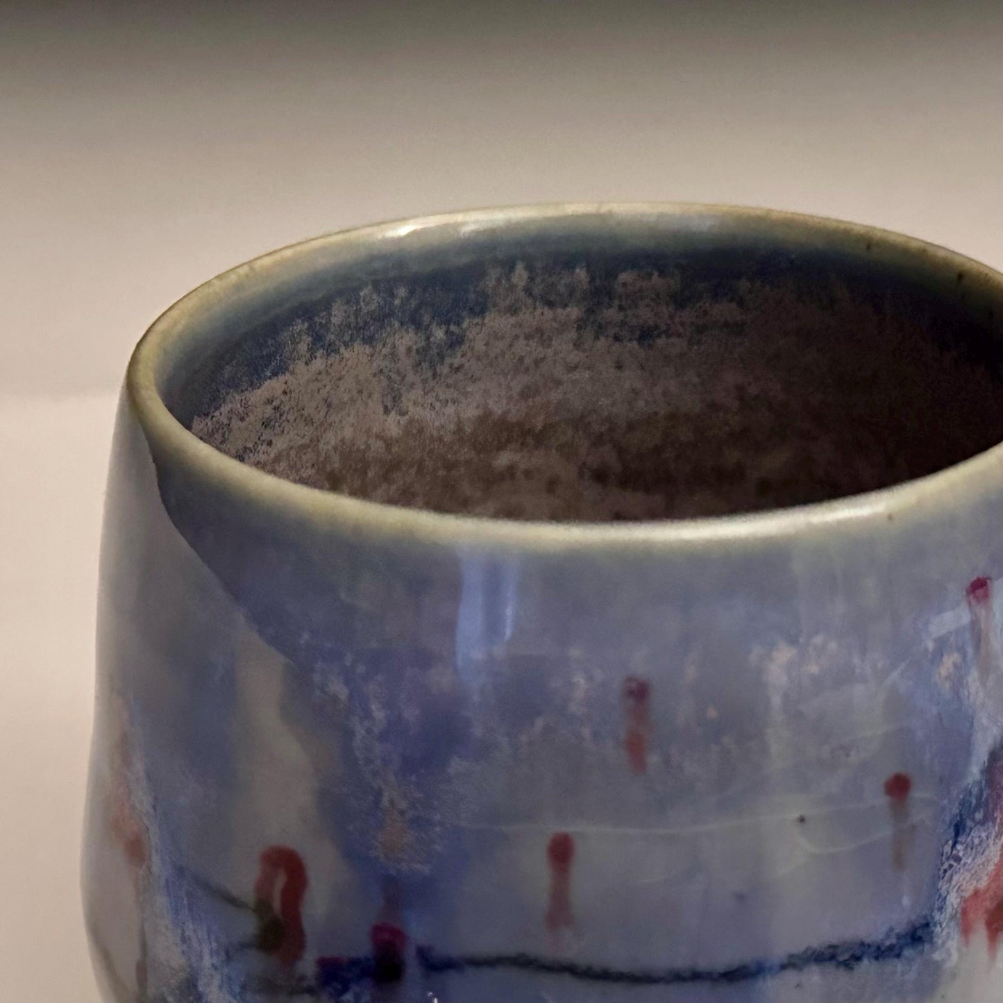 Rain and Cherry Blossom Blue Handmade Mug N013