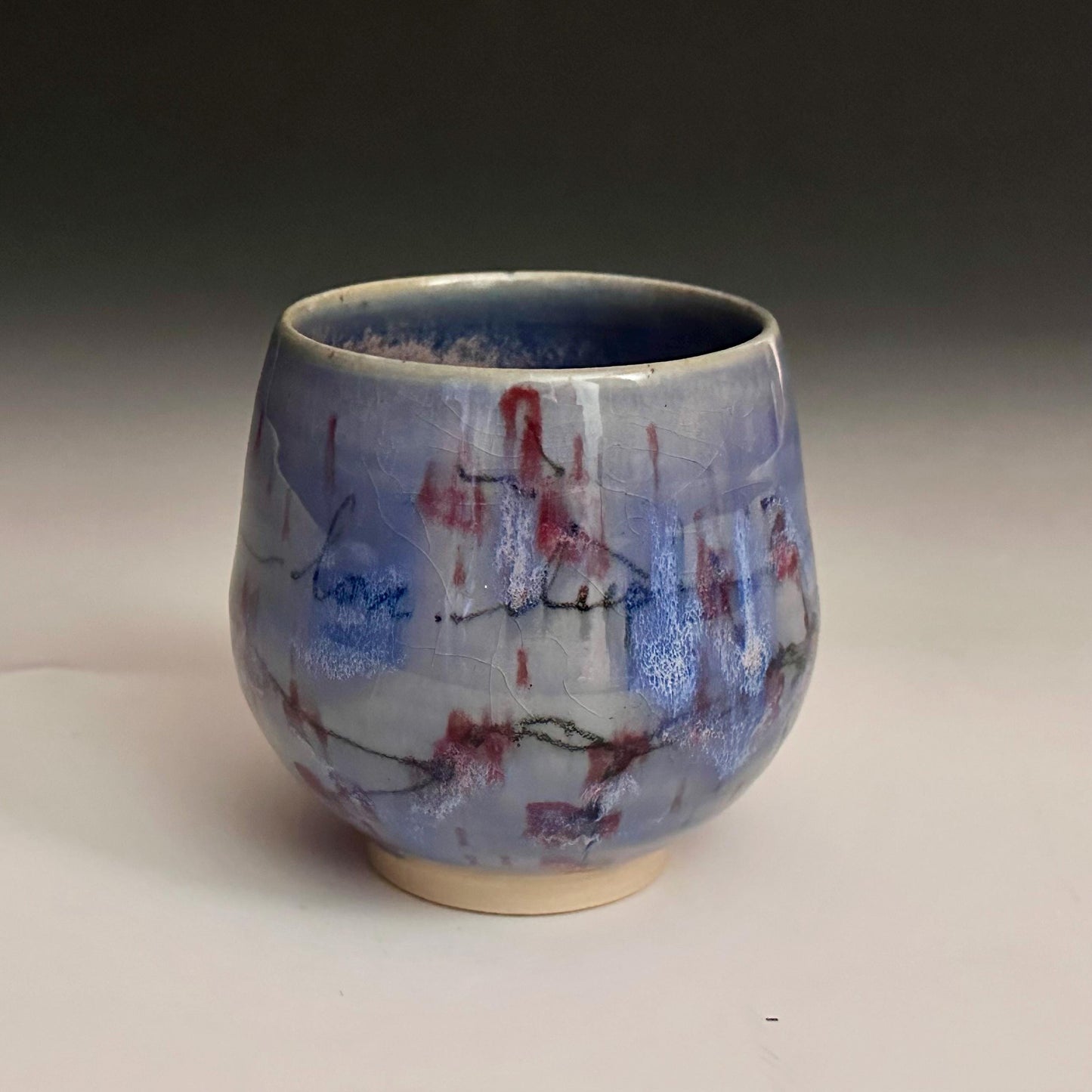 Rain and Cherry Blossom Blue Handmade Mug N013