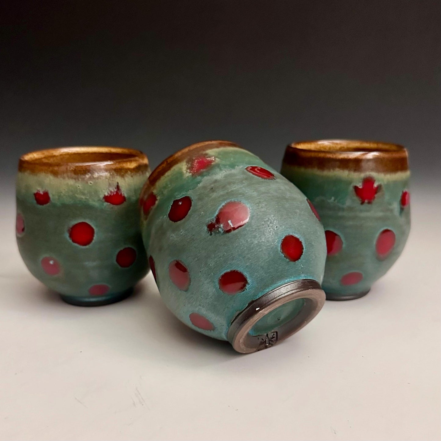 Rustic Polka Dot Mug Stoneware Ceramic Mug N008