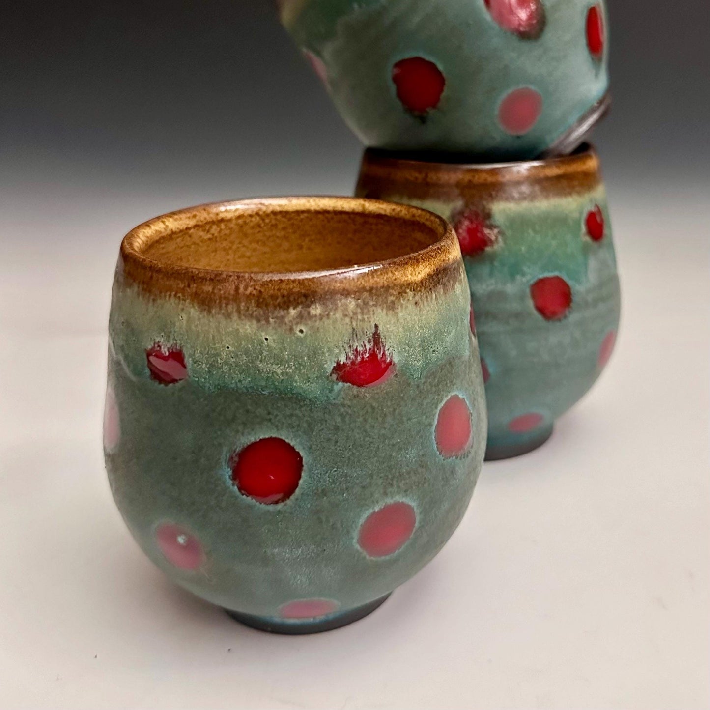 Rustic Polka Dot Mug Stoneware Ceramic Mug N008