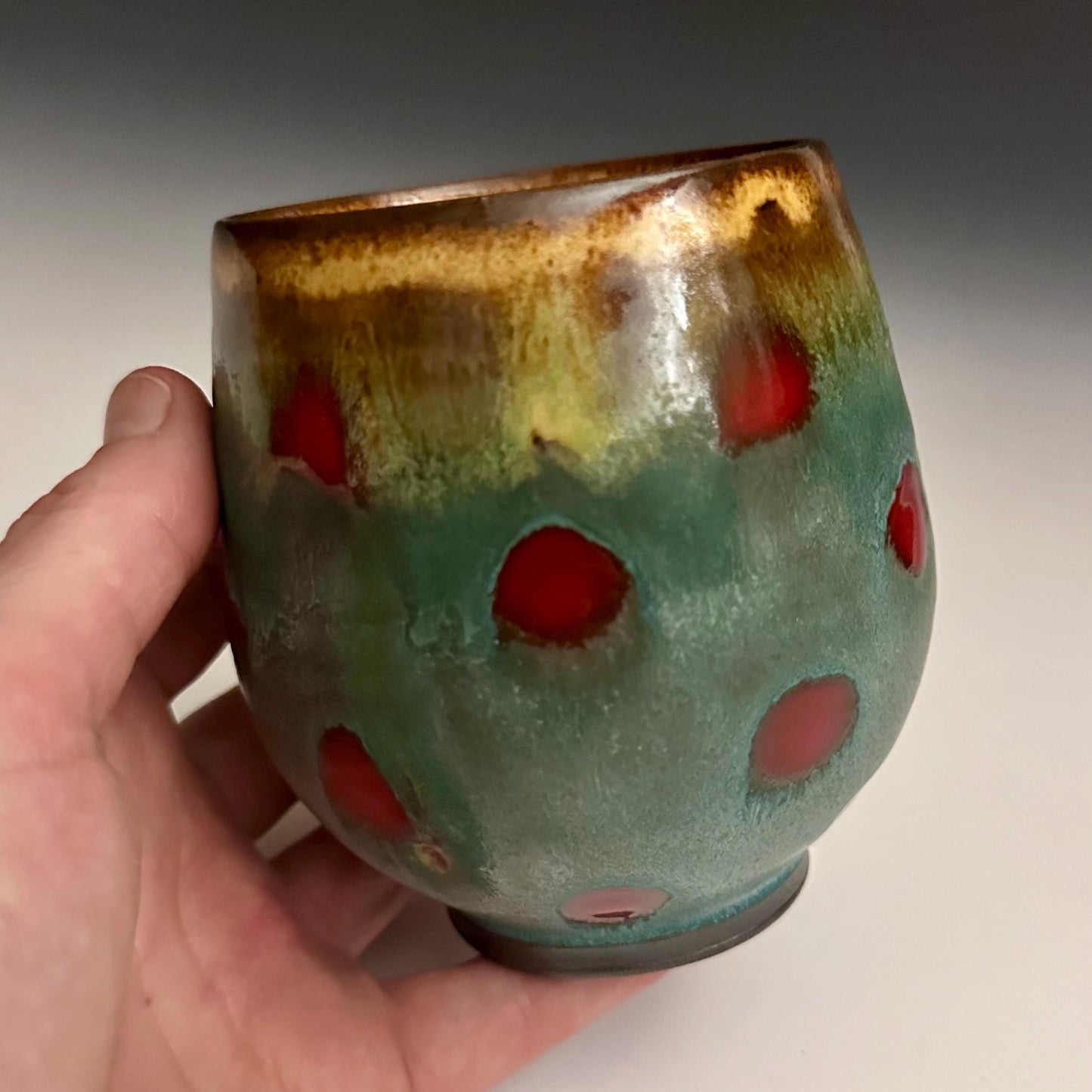 Rustic Polka Dot Mug Stoneware Ceramic Mug N008