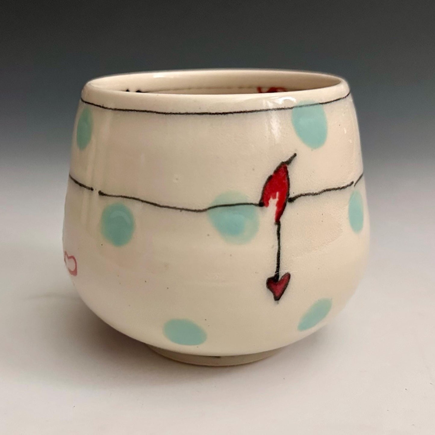 Cherry Blossom Yunomi Handleless Mug Wine Glass Red Flowers NO309