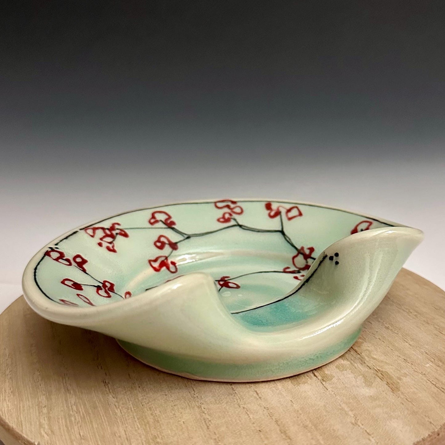 Stovetop Spoon Rest Ladel Rest Utensil Holder Cherry Blossom Illustration Oct013