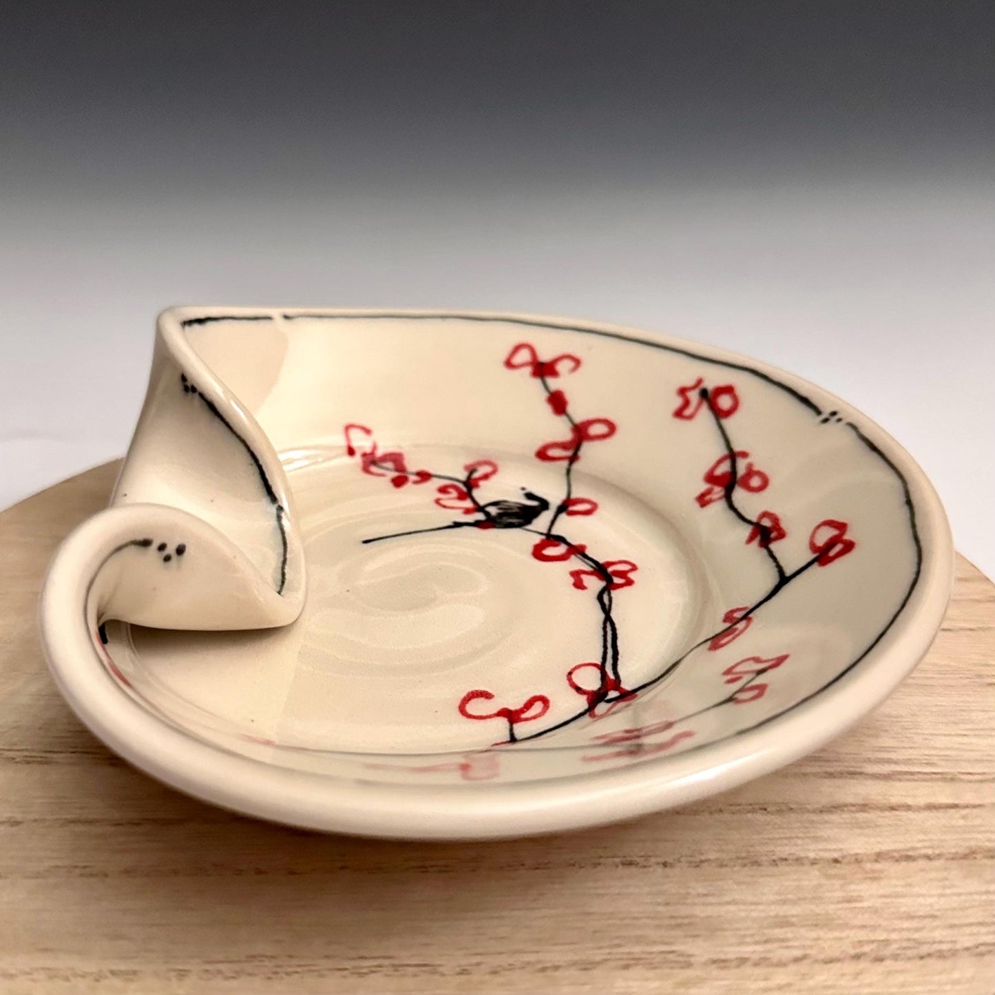Stovetop Spoon Rest Ladel Rest Utensil Holder Cherry Blossom Illustration Oct013