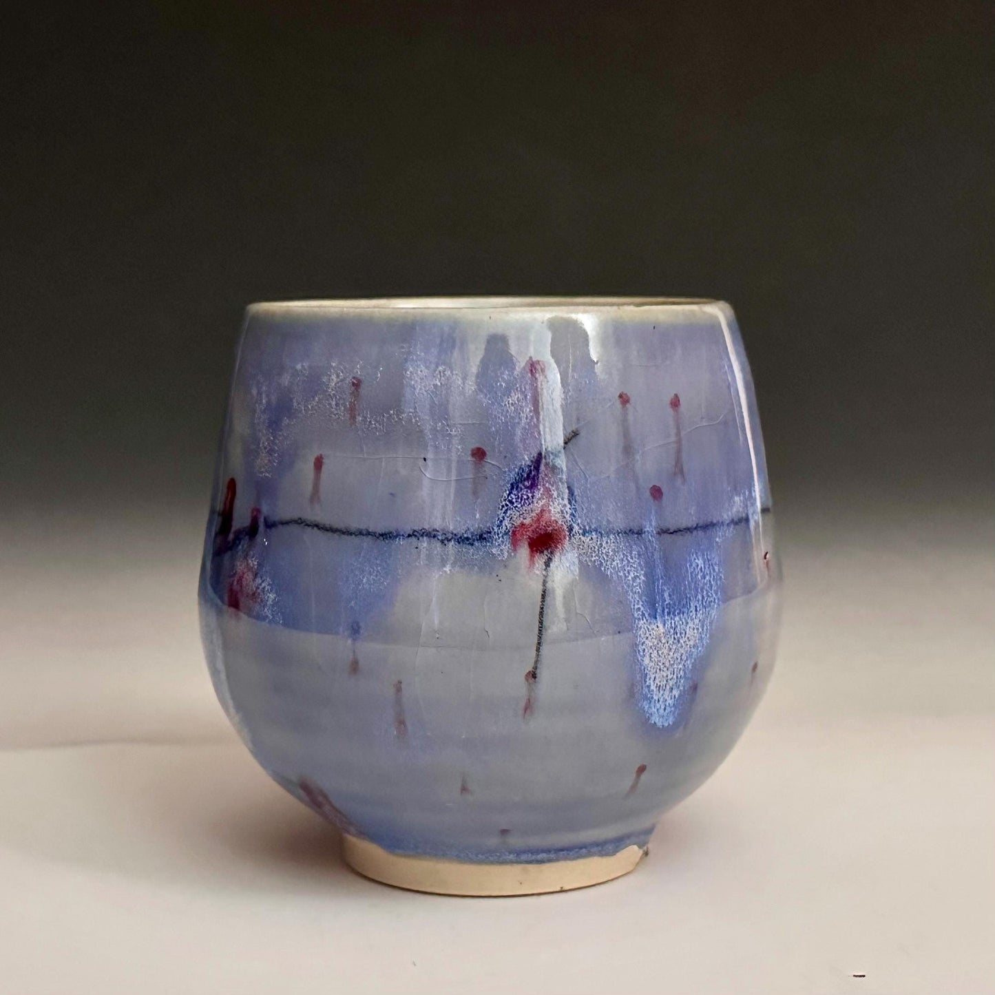 Rain and Cherry Blossom Blue Handmade Mug N013