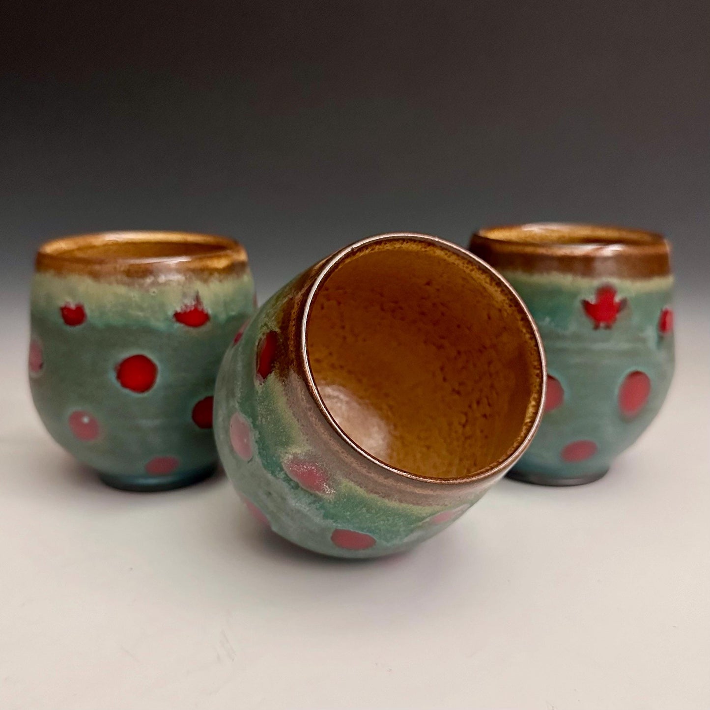 Rustic Polka Dot Mug Stoneware Ceramic Mug N008