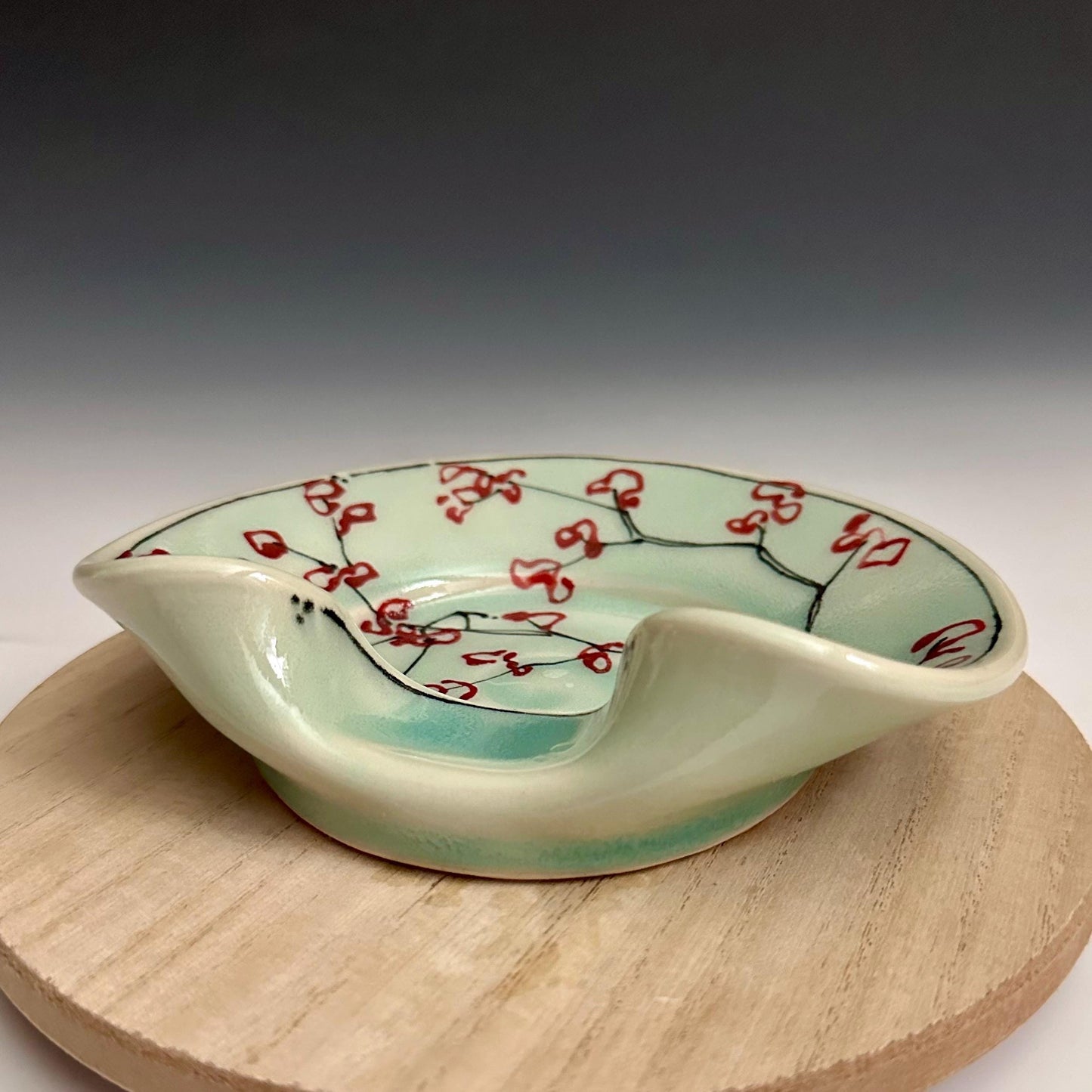 Stovetop Spoon Rest Ladel Rest Utensil Holder Cherry Blossom Illustration Oct013