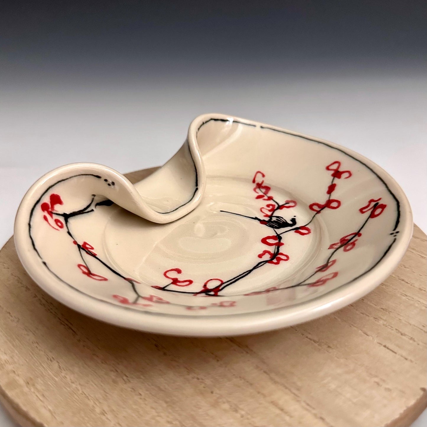 Stovetop Spoon Rest Ladel Rest Utensil Holder Cherry Blossom Illustration Oct013
