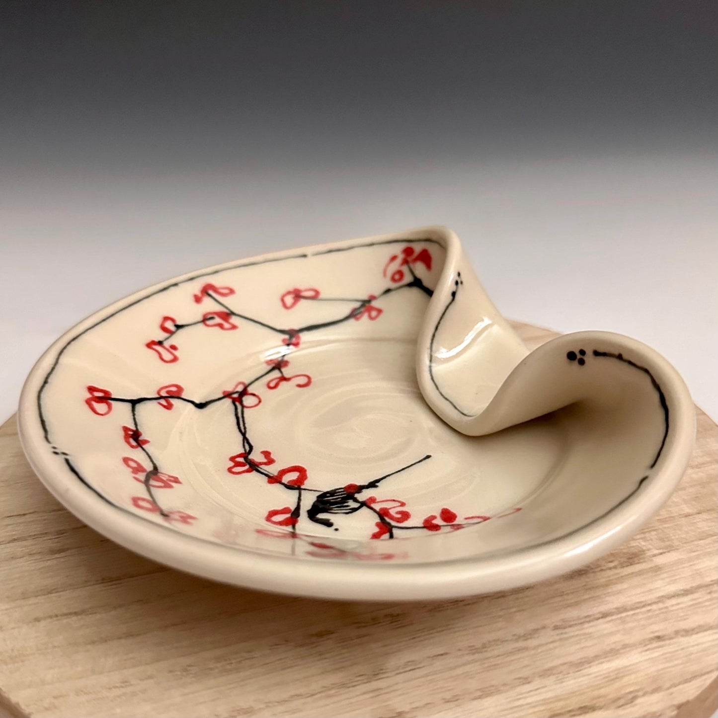Stovetop Spoon Rest Ladel Rest Utensil Holder Cherry Blossom Illustration Oct013