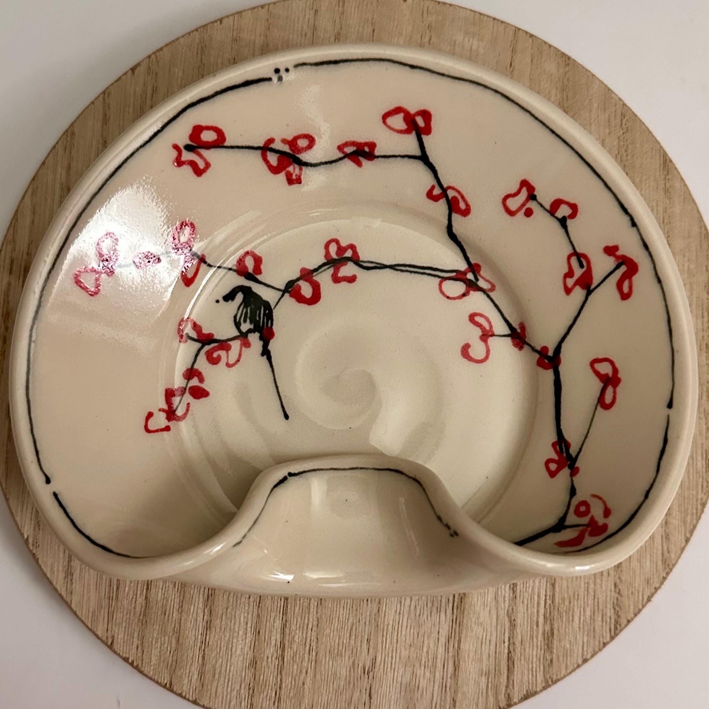 Stovetop Spoon Rest Ladel Rest Utensil Holder Cherry Blossom Illustration Oct013