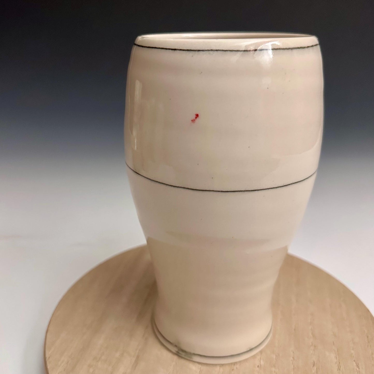 Cherry Blossom Pottery Glass Cup Bird on a Wire NO322