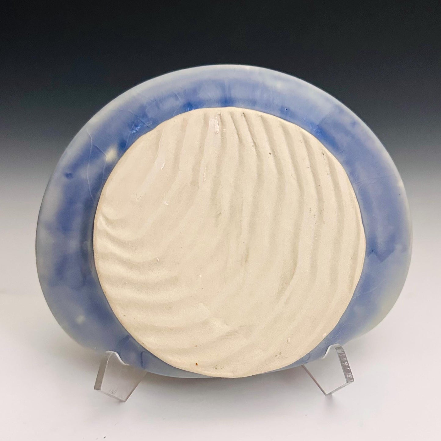 Stovetop Spoon Rest Ladel Rest Utensil Holder Cherry Blossom Blue Glaze Ceramic