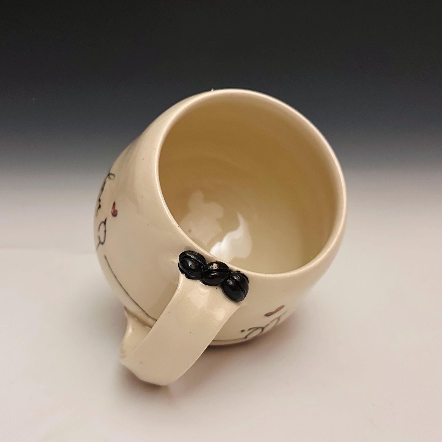 Love Birds and Hearts and Birds Pottery Mug Handmade Coffee Cup F2517
