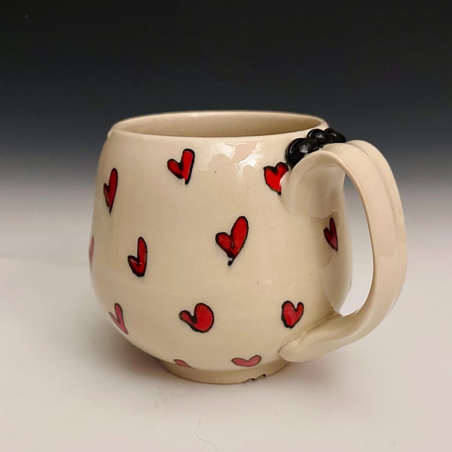 Handmade Pigeon and Hearts Pottery Coffee Mug Ceramic F2518