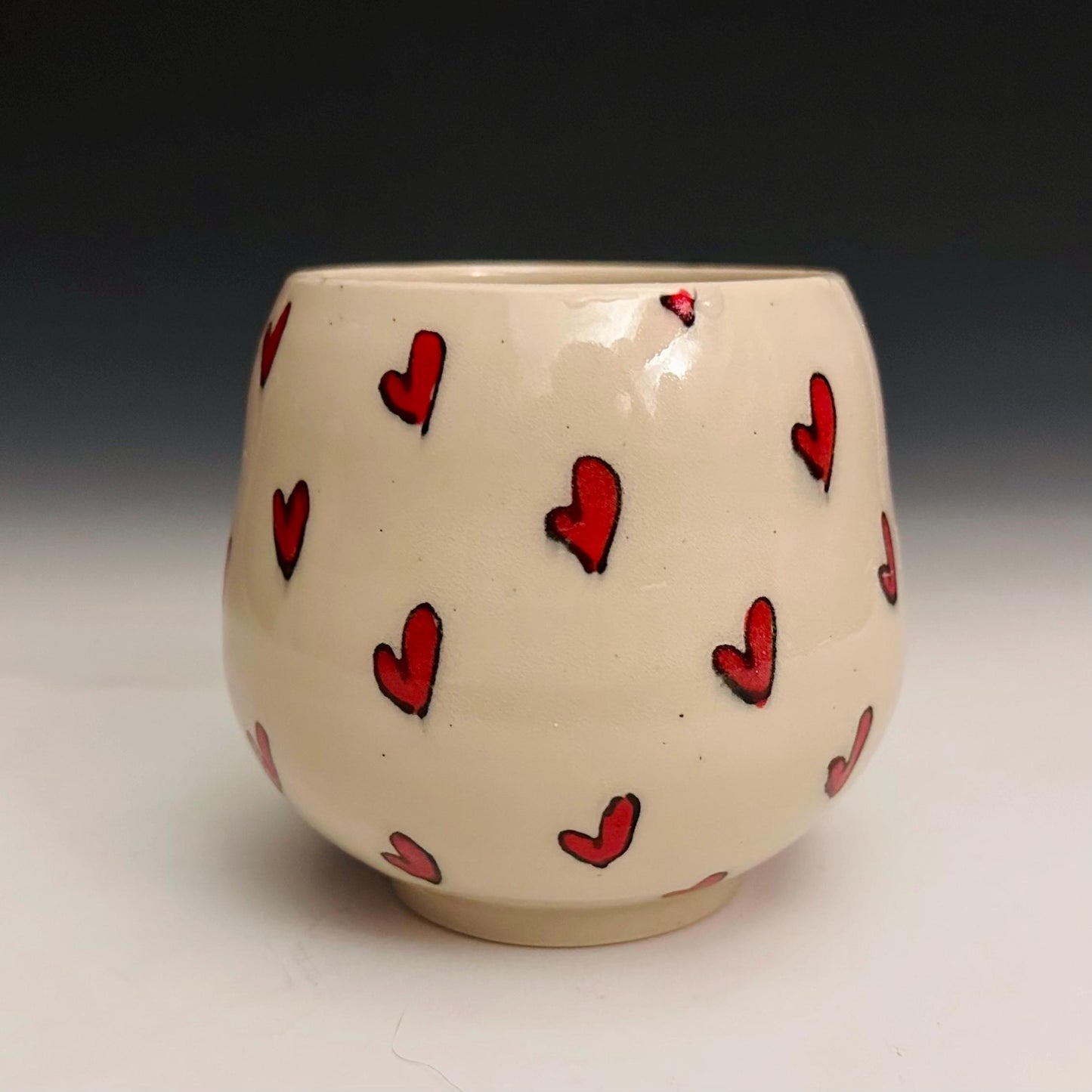 Handmade Pigeon and Hearts Pottery Coffee Mug Ceramic F2518