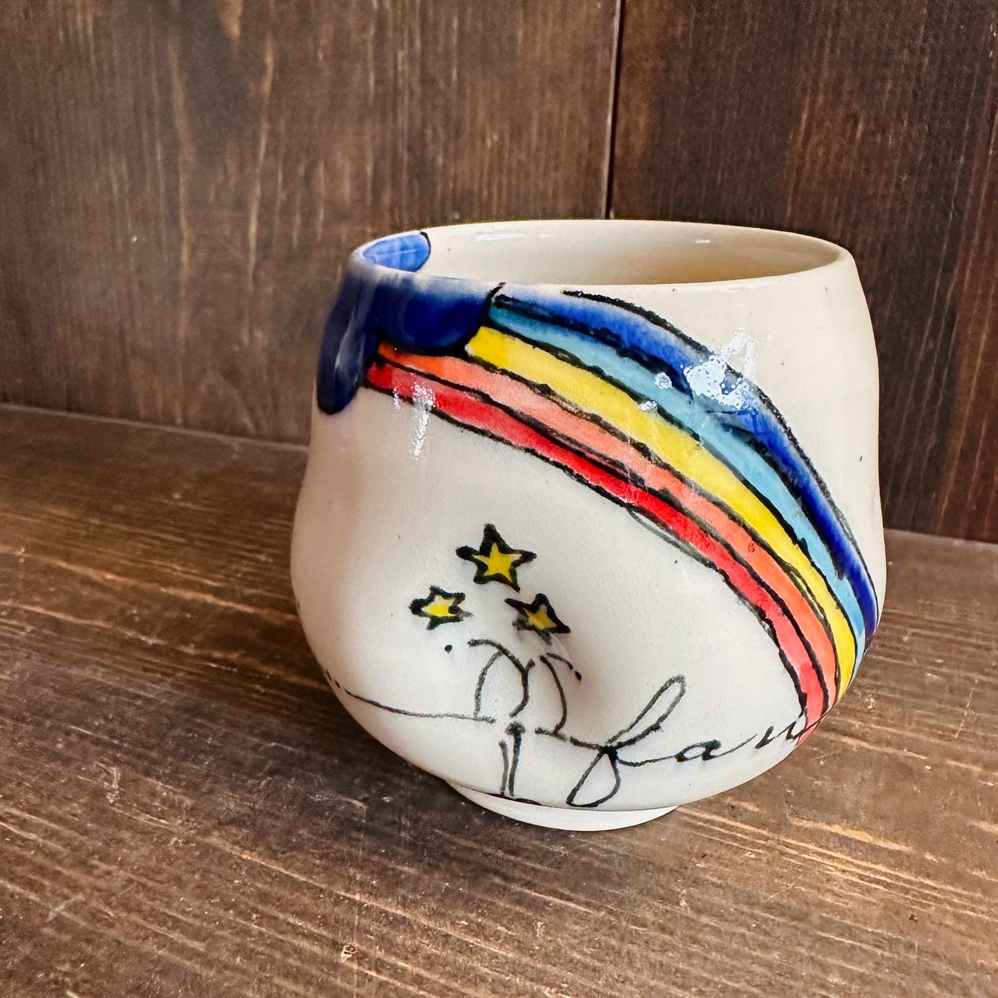 Handmade Mug Handleless Rainbow Yunomi Fantastic M2541