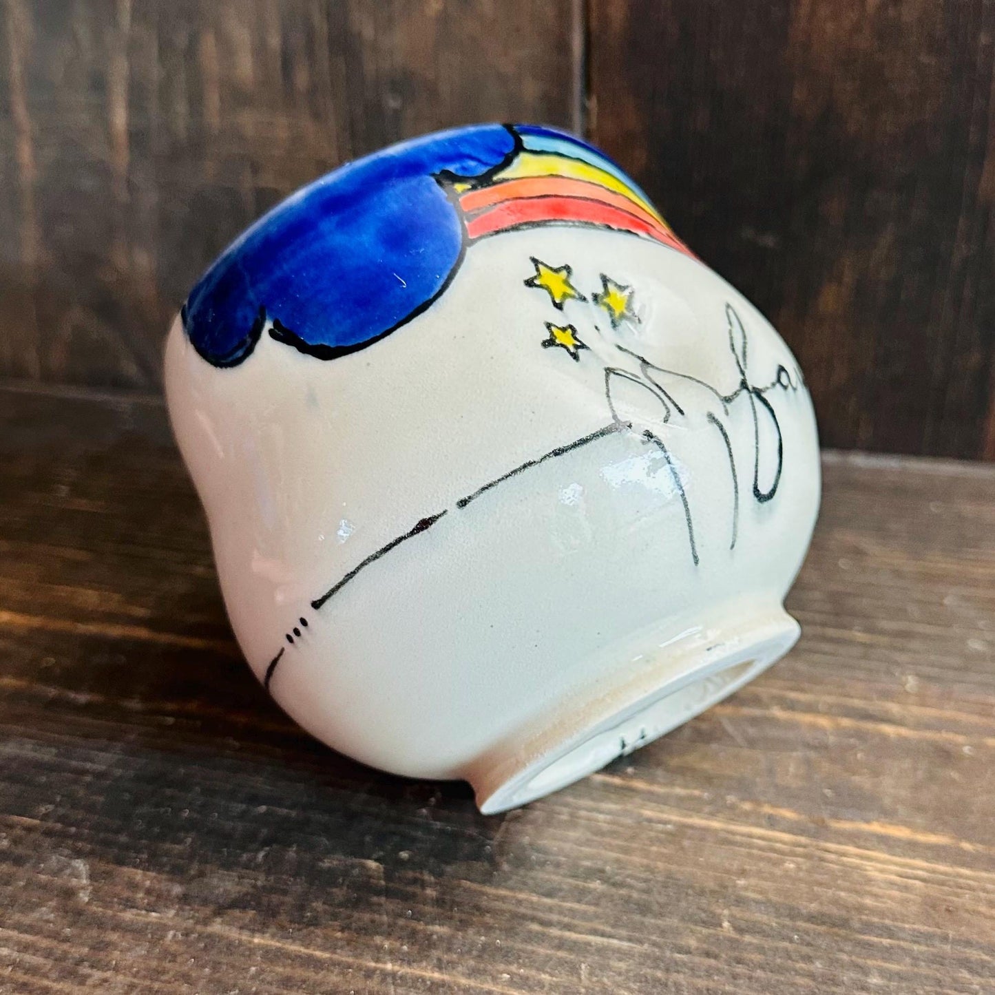 Custom Made Handmade Mug Handleless Rainbow Yunomi Fantastic