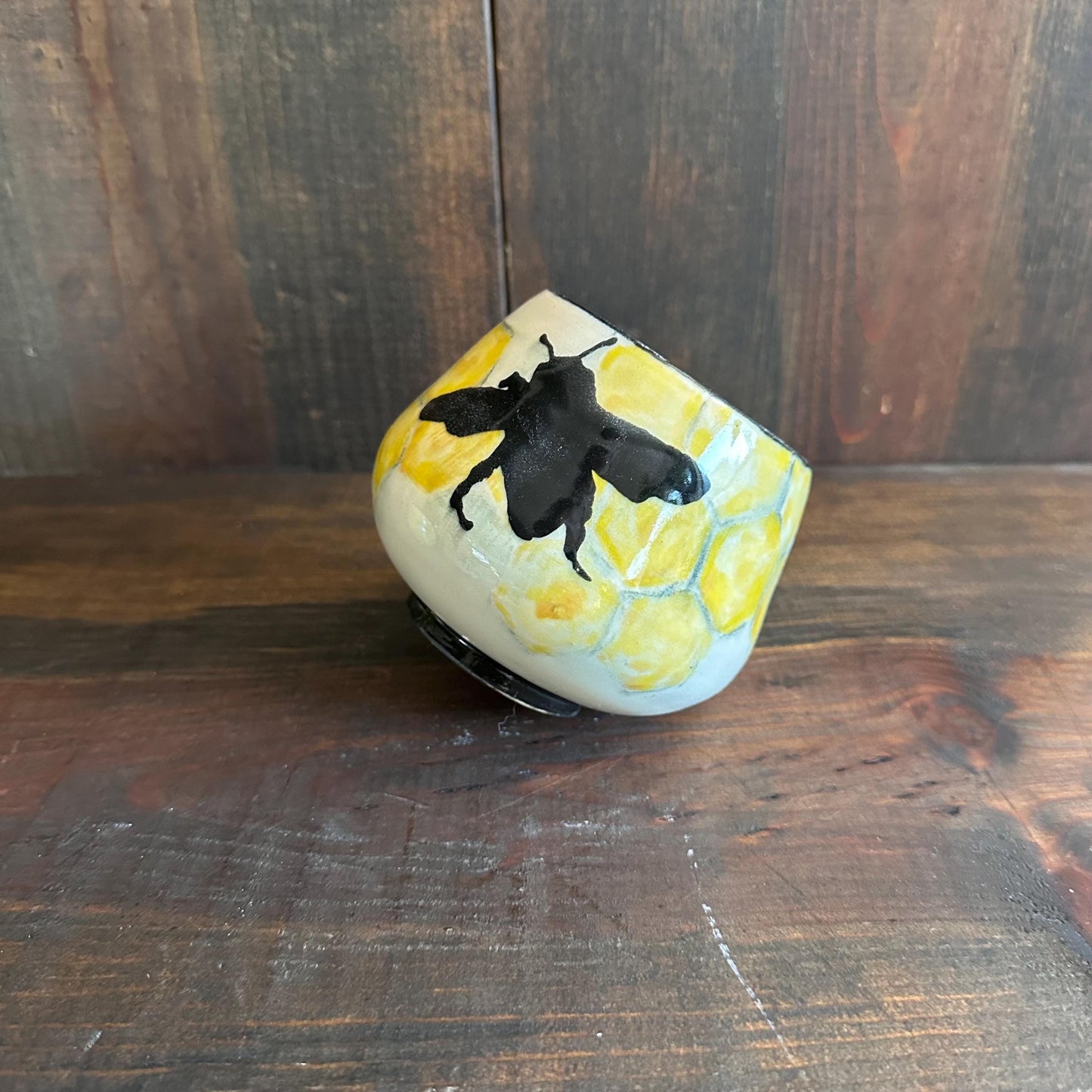 Bee Hive Yunomi Yellow Honeybee Handleless Mug Cup Tumbler M2526
