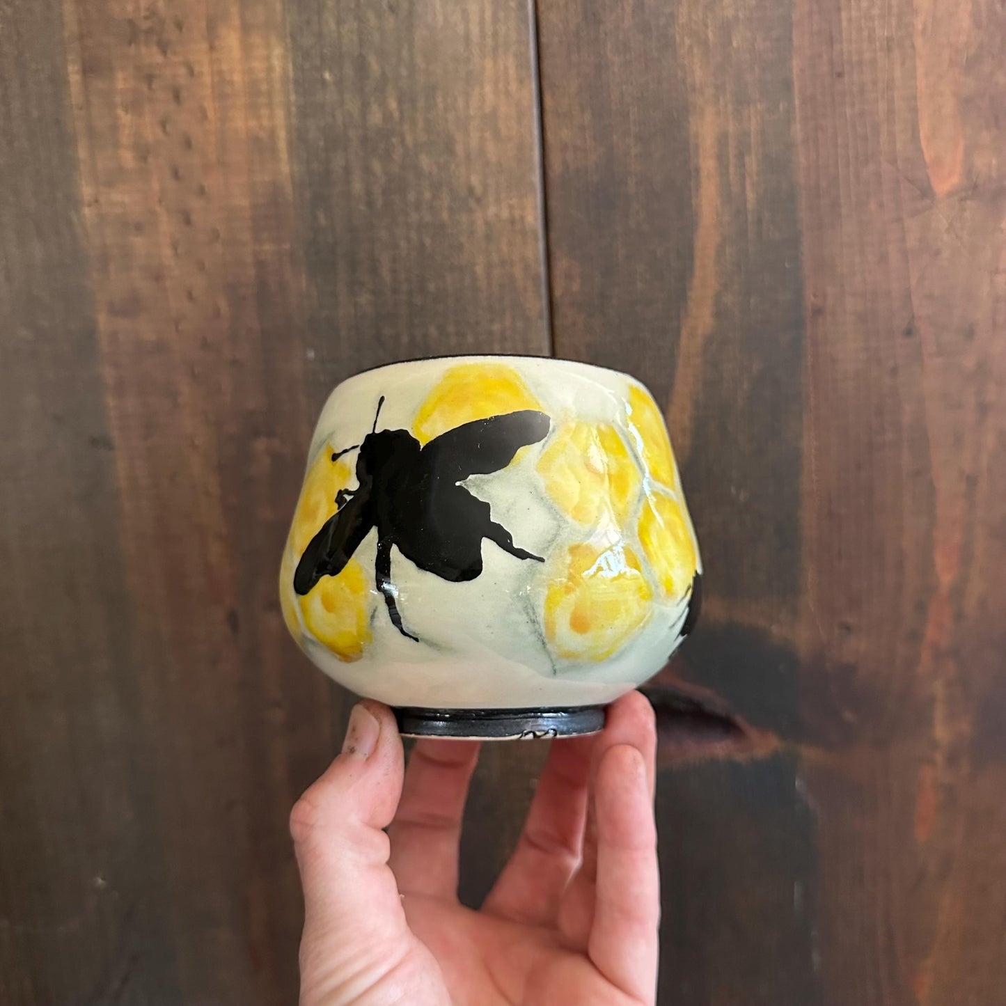 Bee Hive Yunomi Yellow Honeybee Handleless Mug Cup Tumbler M2525