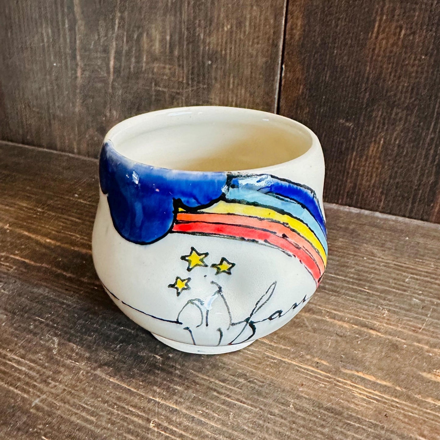 Handmade Mug Handleless Rainbow Yunomi Fantastic M2542