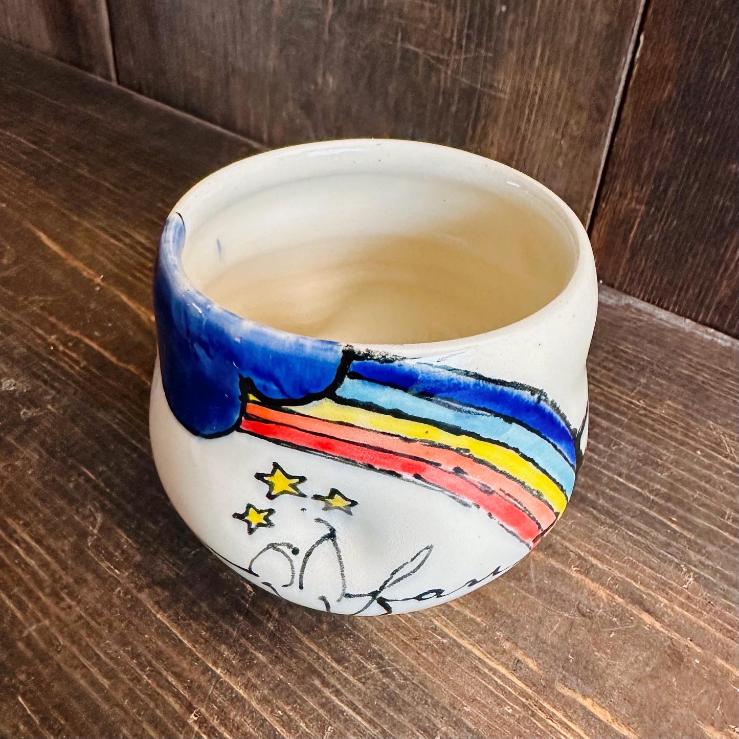 Handmade Mug Handleless Rainbow Yunomi Fantastic M2542