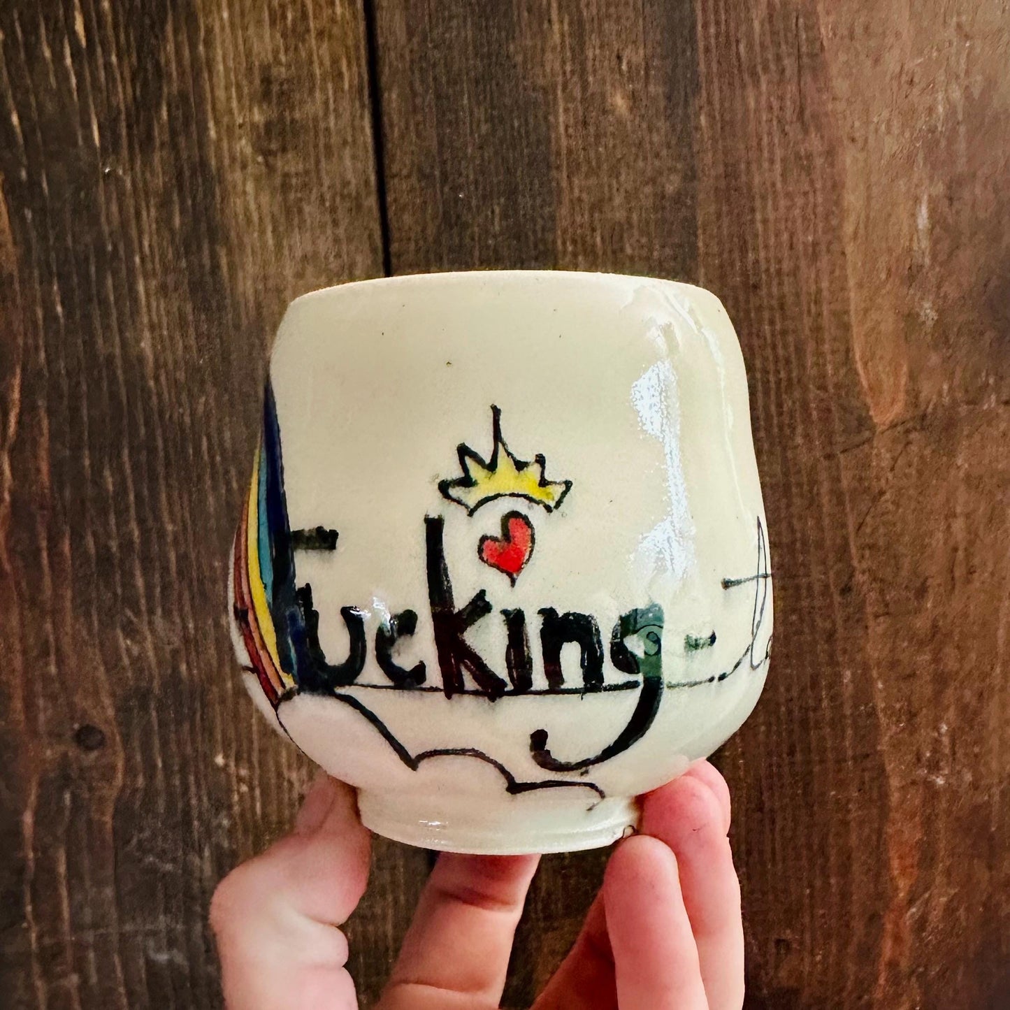 Handmade Mug Handleless Rainbow Yunomi Fantastic M2540
