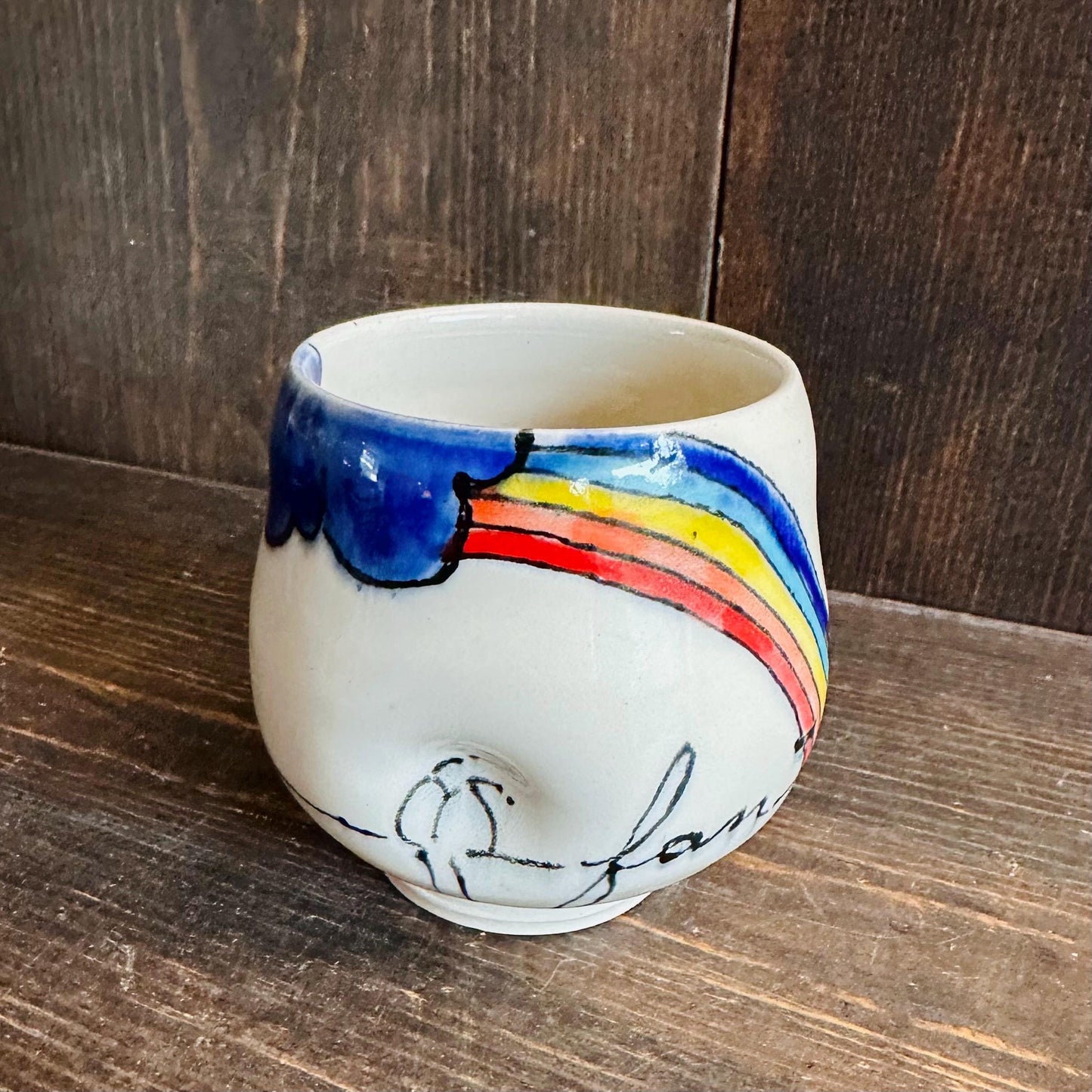 Handmade Mug Handleless Rainbow Yunomi Fantastic M2540