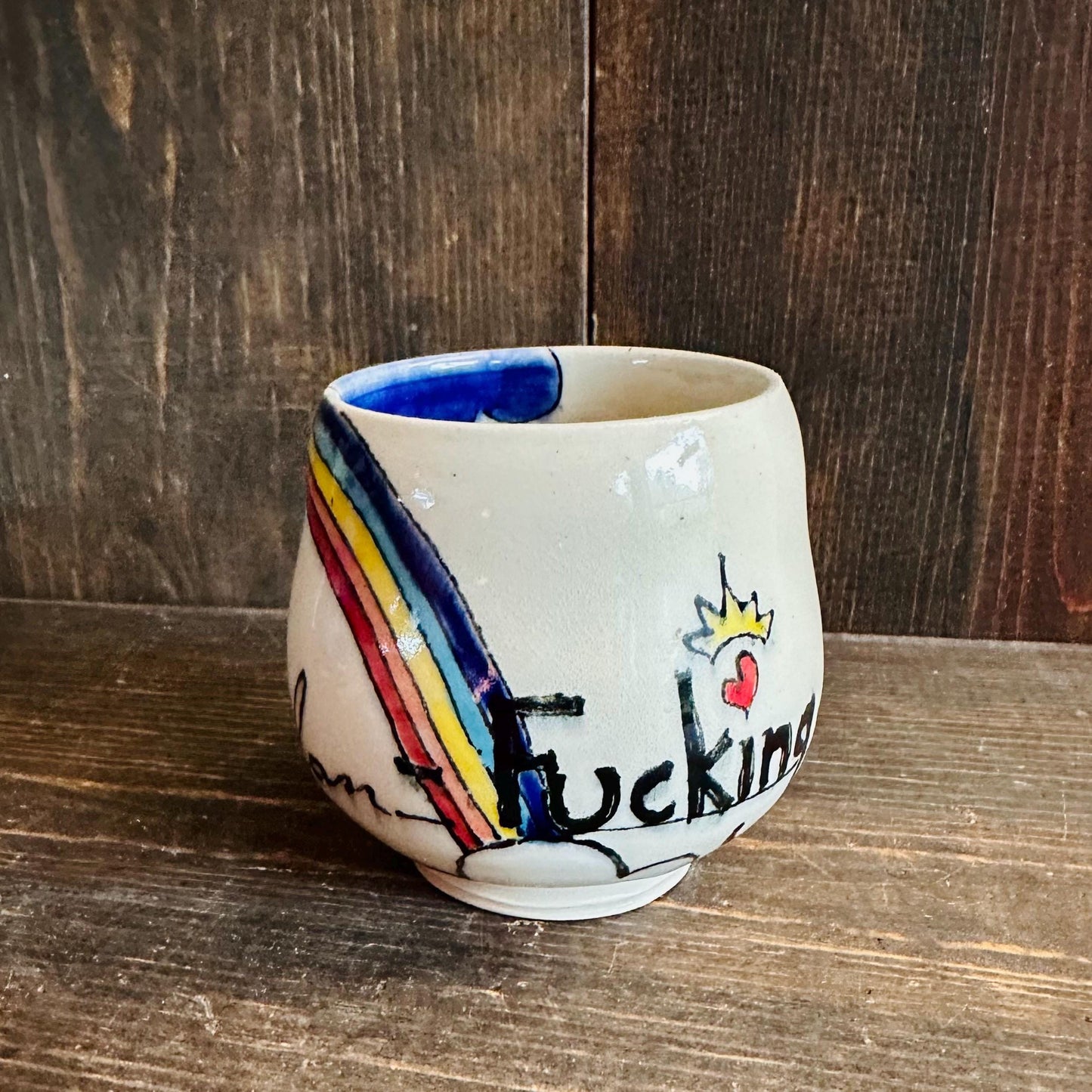 Handmade Mug Handleless Rainbow Yunomi Fantastic M2540