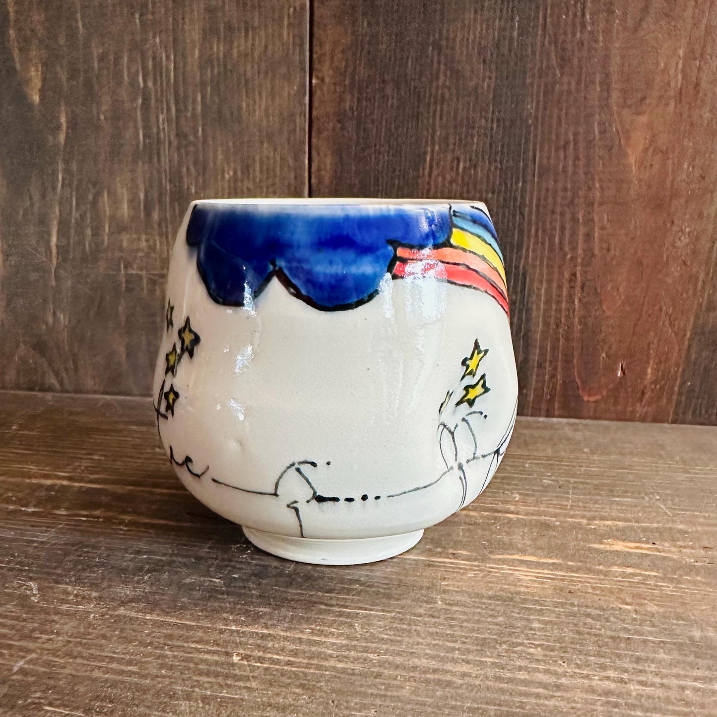 Handmade Mug Handleless Rainbow Yunomi Fantastic M2541