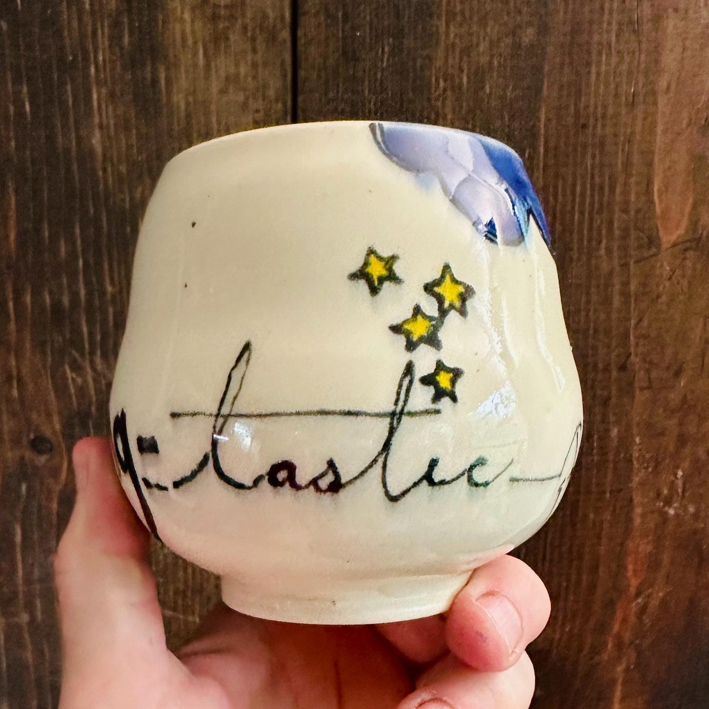 Custom Made Handmade Mug Handleless Rainbow Yunomi Fantastic