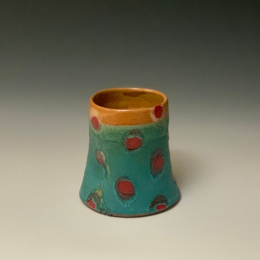 Tumbler Red and Turquoise Polka Dot  Cup 2
