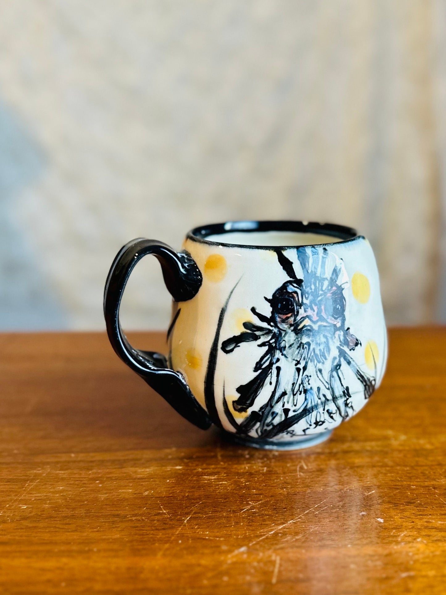 Pottery Mug Secretary Bird Mug Coffee Cup M24H