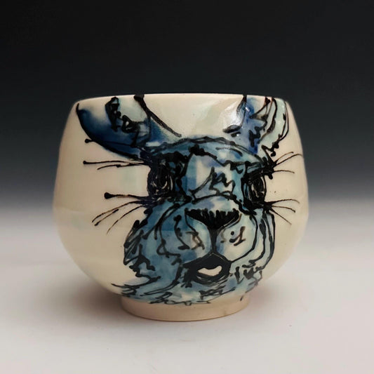 Handmade Cup Bunny Illustration Polka Dots Yunomi Oct009