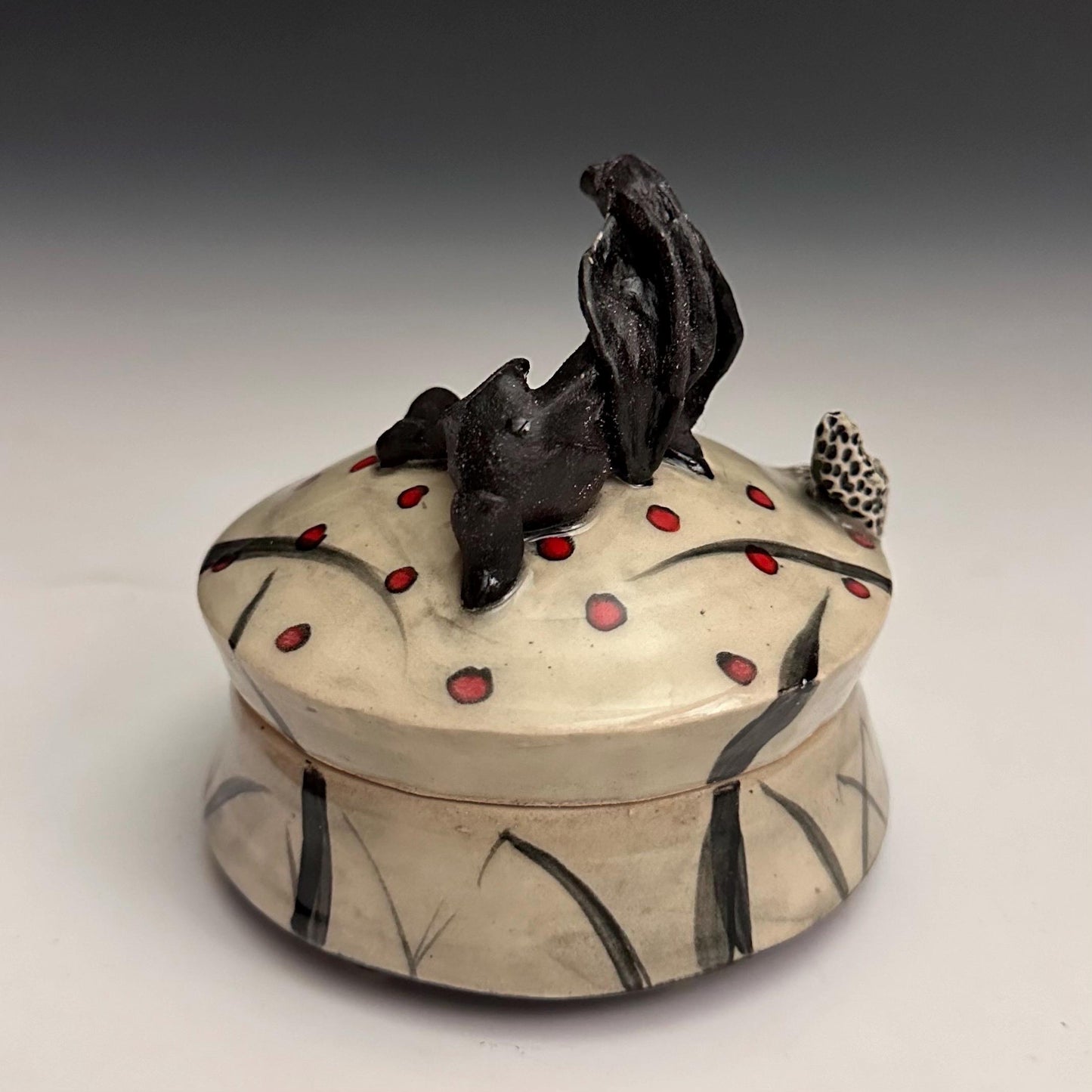 Clay Jewelry Box Hare Rabbit Bunny Whimsical Sculpture Box
