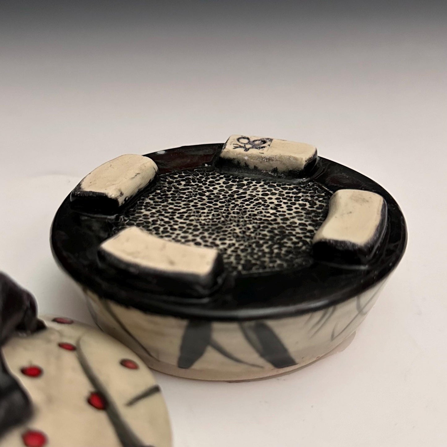 Clay Jewelry Box Hare Rabbit Bunny Whimsical Sculpture Box