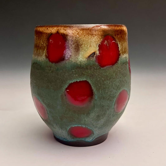Rustic Polka Dot Mug Stoneware Ceramic  Mug N008
