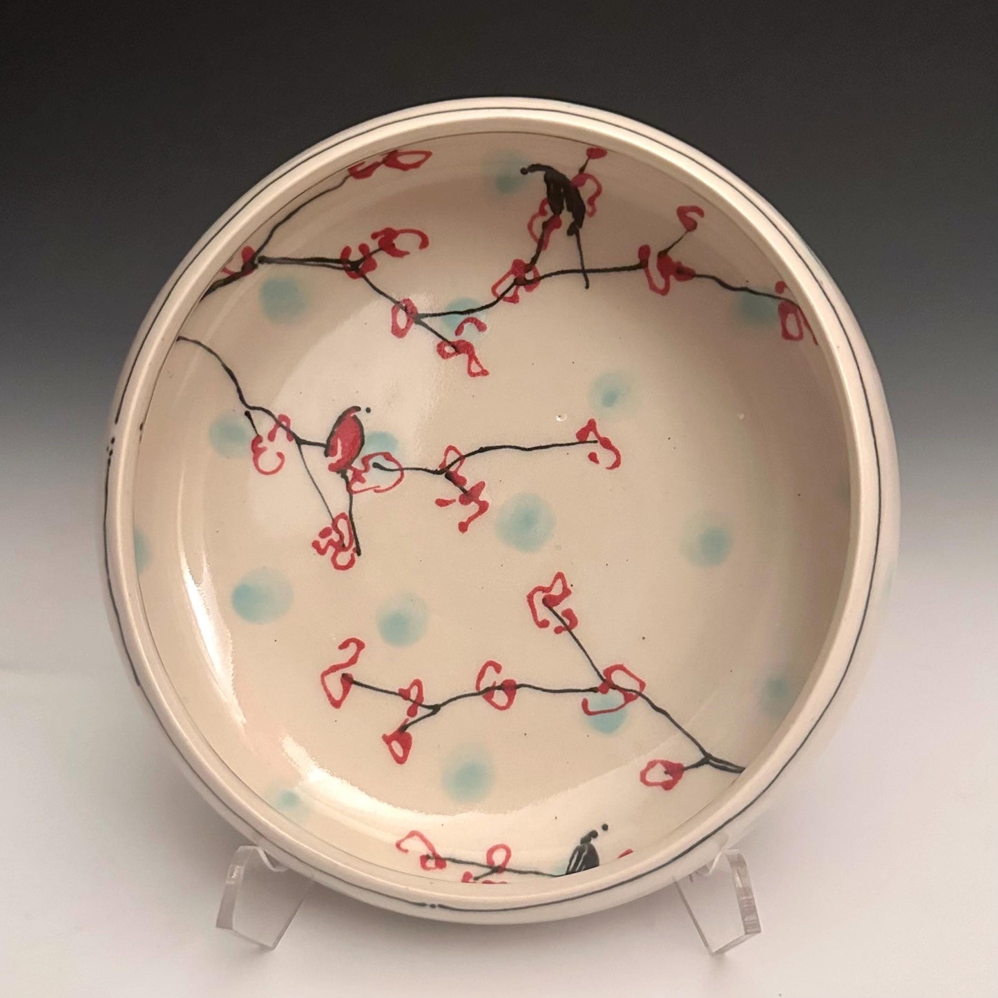 Pottery Bowl Cherry Blossom Ceramic  Bowl