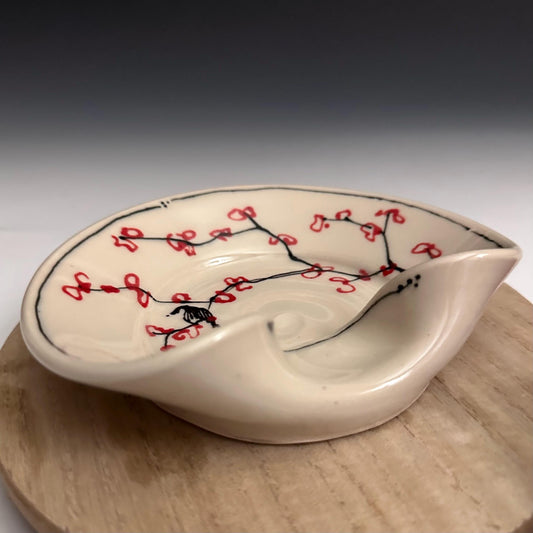 Stovetop Spoon Rest Ladel Rest Utensil Holder Cherry Blossom  Illustration  Oct013