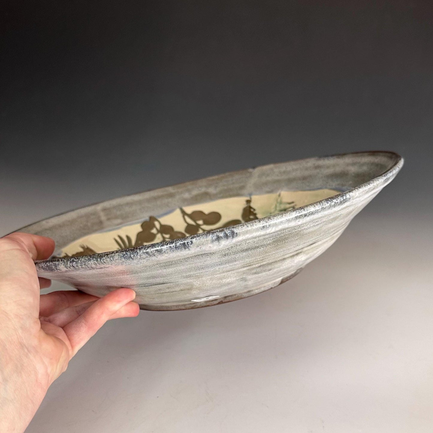 Rustic Blue Raven Large Bowl Fruit Bowl Display
